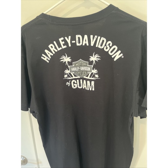 Harley Davidson Shirts  Short Sleeve Crew Neck Black Guam Men's Size Large - Picture 12 of 12